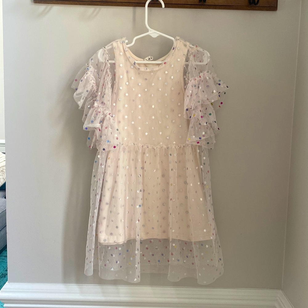 Cotton On Kids Off White Polka Dot Dress 4t